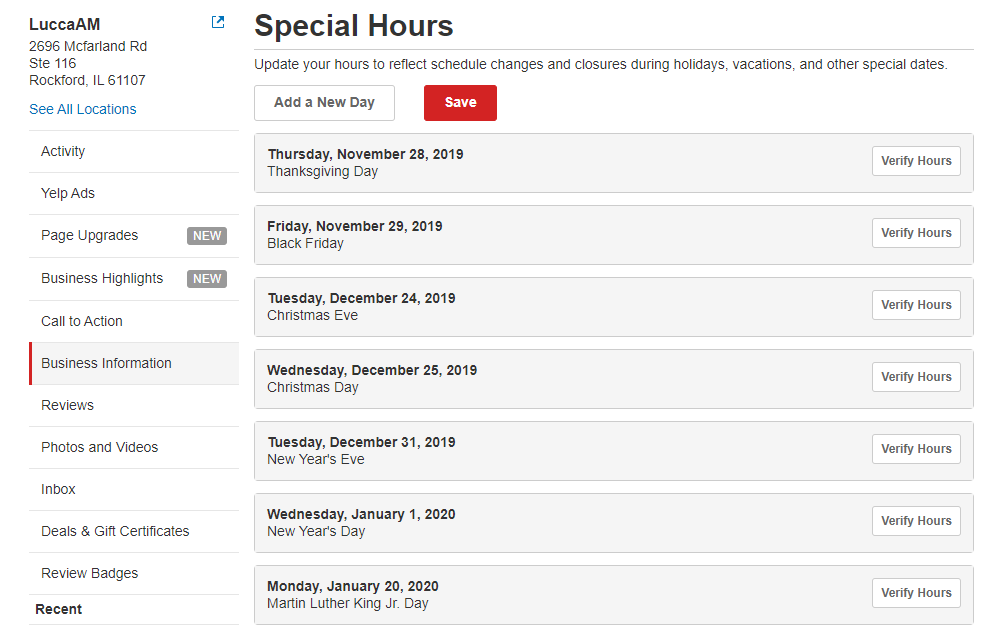 yelp special hours