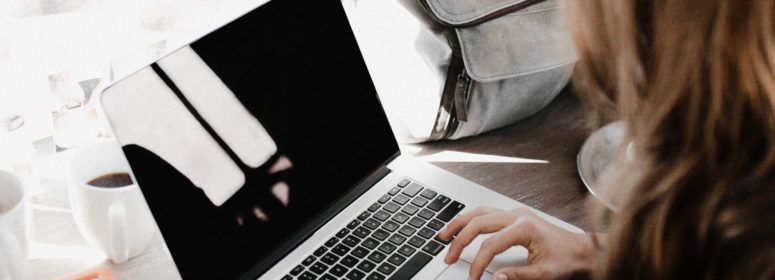 woman on computer