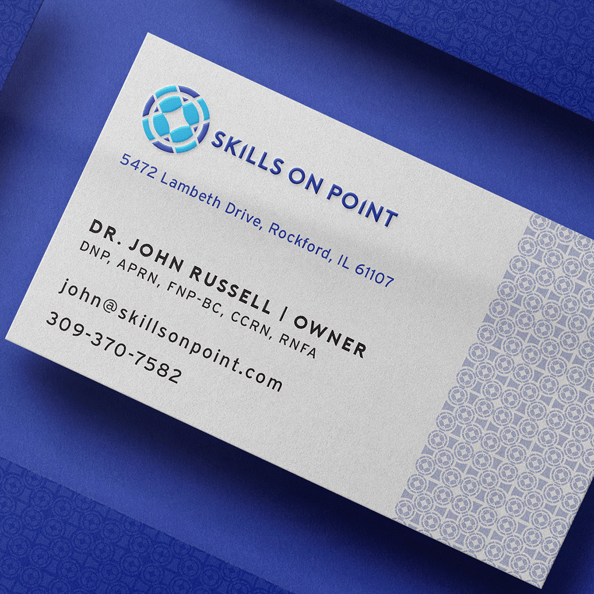 business card example - skills on point rockford