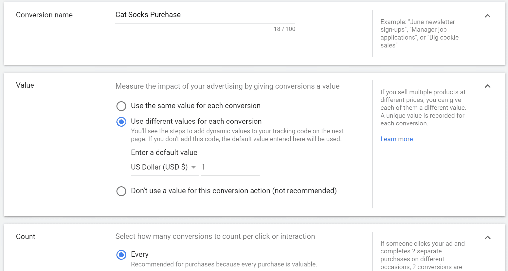 Conversion Tracking Set Up