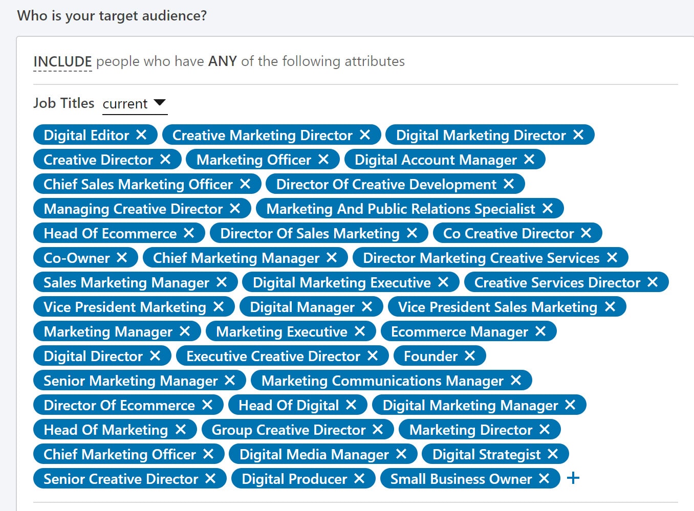 linkedin ads target job titles