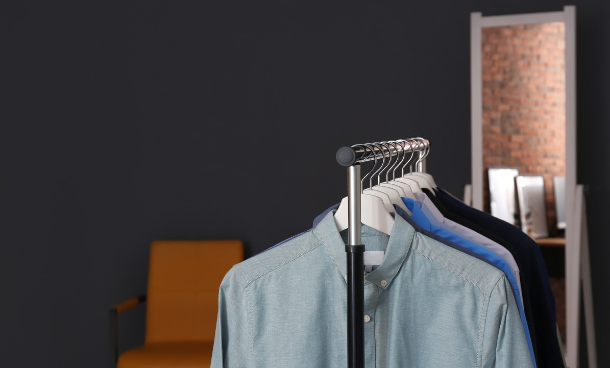 clothes on rack - brand identity