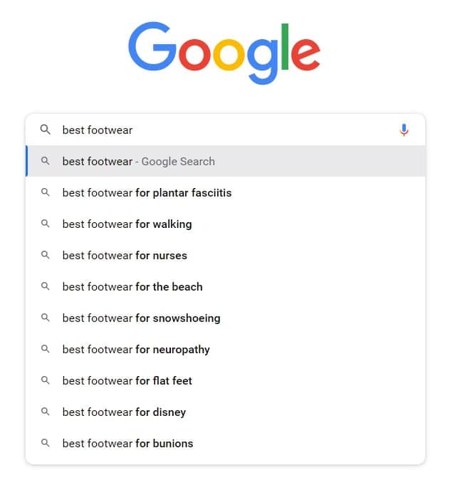 search for long-tail keywords for ecommerce in google search