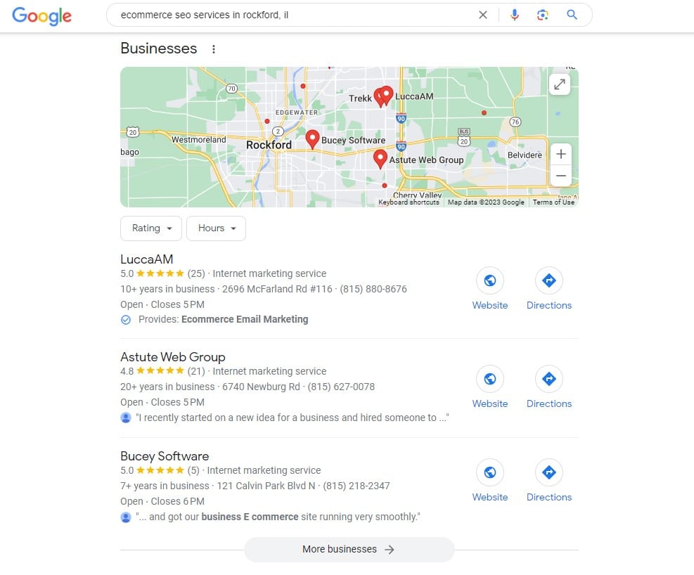 Local SEO map pac