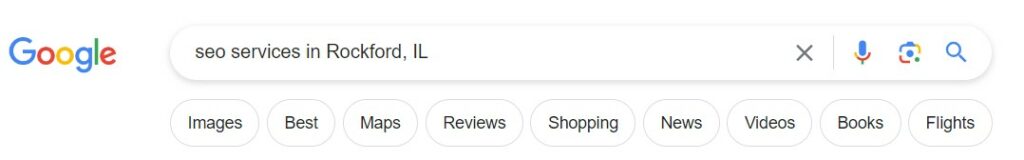 Local SEO - Google Search bar